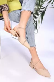 Женская модная обувь на каблуке Бежевые туфли на каблуке Тапочки