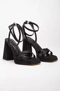 Женская модная обувь на высоком толстом каблуке с угловатой платформой