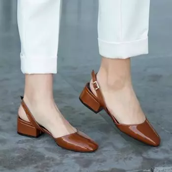 Женская модная обувь Taba из лакированной кожи на коротком каблуке