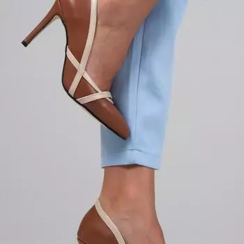 Женская модная обувь таба на каблуке