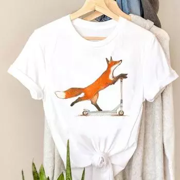 Женская модная одежда с забавным принтом в стиле животных 90-х годов, повседневная женская модная одежда с коротким рукавом в стиле 90-х, футболка, женская футболка с графическим рисунком S (Asian size)