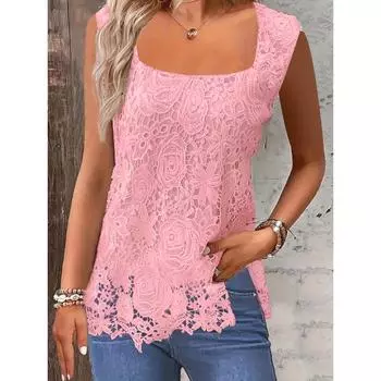 Женская модная однотонная майка без рукавов с квадратным вырезом без шнуровки S белый