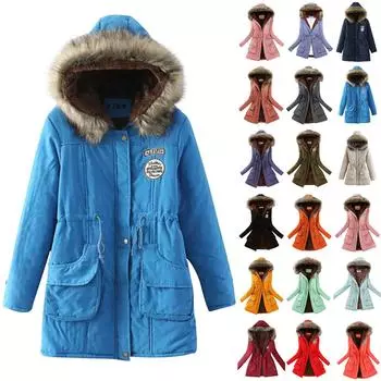 Женская модная однотонная осенне-зимняя хлопковая куртка с капюшоном и шнурком L