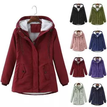 Женская модная однотонная осенне-зимняя теплая стеганая хлопковая куртка с капюшоном L чёрный