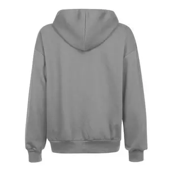 Женская модная однотонная толстовка с капюшоном и длинным рукавом, повседневная свободная куртка S чёрный