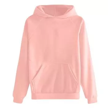 Женская модная однотонная толстовка с капюшоном и свободными рукавами S светло-серый