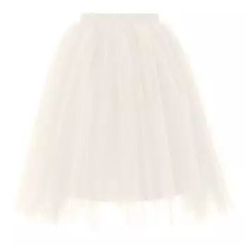 Женская модная однотонная юбка-полусолнце, юбка-фонарик для вечеринки, юбка-фонарик из пятислойной сетки M бежевый