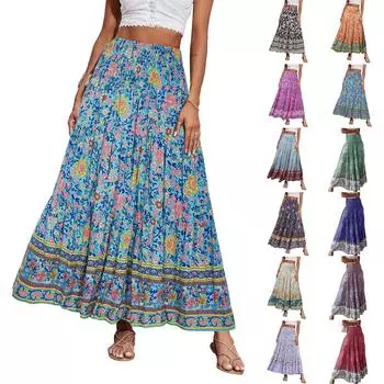 Женская модная однотонная юбка-труба с высокой талией и складками, длинная юбка-трапеция, полуюбка L чёрный