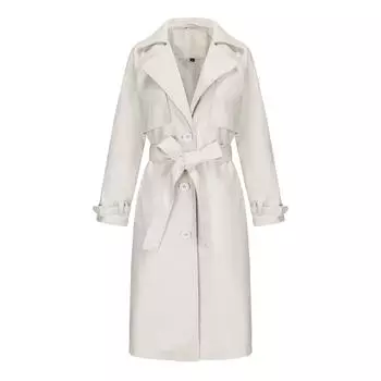 Женская модная однотонная уличная ветровка, повседневная свободная куртка с лацканами L бежевый