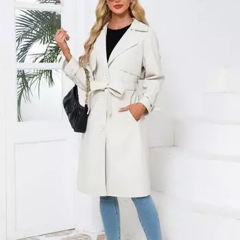 Женская модная однотонная уличная ветровка, повседневная свободная куртка с лацканами S чёрный