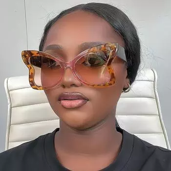 Женская модная оправа в большой оправе с бабочкой, солнцезащитные очки с прозрачными линзами