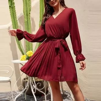 Женская модная осенне-зимняя рубашка с длинным рукавом и воротником, повседневный топ с комочками волос L винный