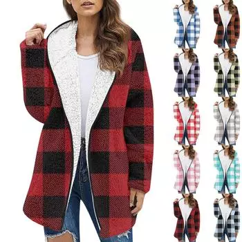 Женская модная осенне-зимняя толстая плюшевая куртка с карманами и длинными рукавами, топ L синий