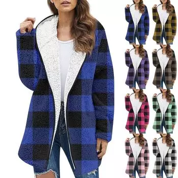 Женская модная осенне-зимняя толстая плюшевая куртка с карманами и длинными рукавами, топ L коричневый