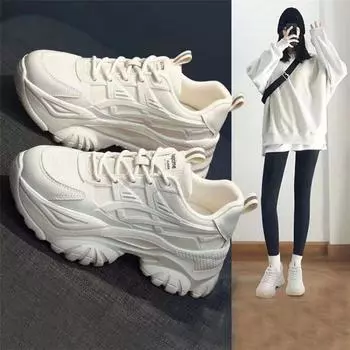 Женская модная осенняя новая женская обувь универсальная платформа спортивная повседневная белая обувь 35 белый
