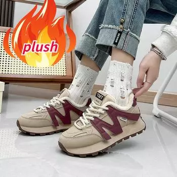 Женская модная плюшевая повседневная спортивная обувь 35 чёрный