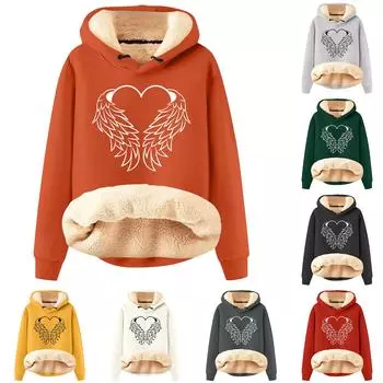 Женская модная плюшевая теплая свободная толстовка с капюшоном и принтом XXXL бежевый