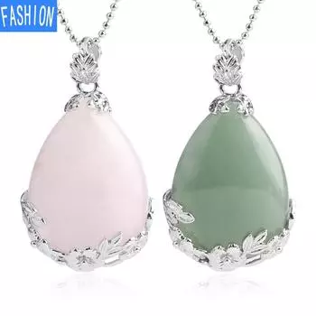 Женская модная подвеска в креативном стиле, цепочка для свитера, ожерелье с каплей воды из натурального камня и розы amethyst