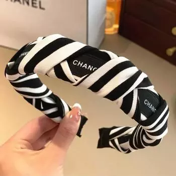 Женская модная повязка на голову ins зебра узор нишевая повязка для волос темперамент ретро аксессуары для волос