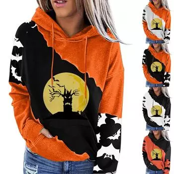 Женская модная повседневная блузка с круглым вырезом и коротким рукавом с принтом M оранжевый