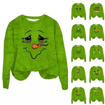 Женская модная повседневная фланелевая толстовка с длинным рукавом и рождественским принтом XXL розовый