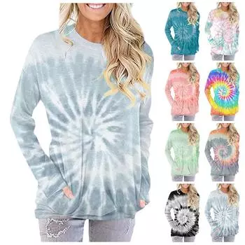 Женская модная повседневная футболка с карманом и длинным рукавом с круглым вырезом и принтом, топ XXL чёрный