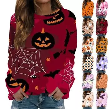 Женская модная повседневная футболка с круглым вырезом и длинным рукавом с принтом, топ XXL бежевый