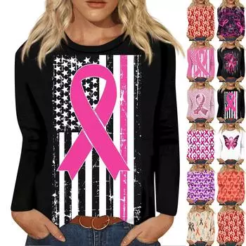 Женская модная повседневная футболка с круглым вырезом и длинным рукавом в стиле ретро, топ L чёрный