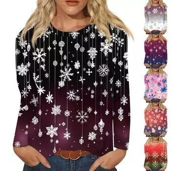 Женская модная повседневная футболка с круглым вырезом и длинными рукавами с принтом Love Print Top XXL розовый