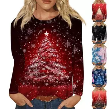 Женская модная повседневная футболка с круглым вырезом и длинными рукавами с принтом Love Print Top L чёрный