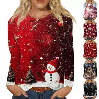 Женская модная повседневная футболка с круглым вырезом и длинными рукавами с принтом Love Print Top L чёрный