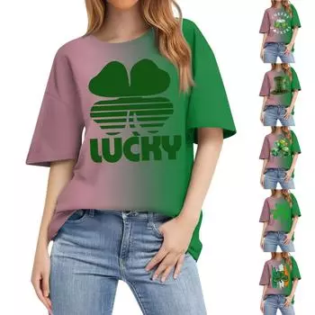 Женская модная повседневная футболка с круглым вырезом и коротким рукавом с принтом, топ XXXL