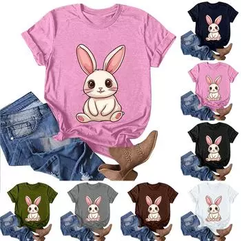 Женская модная повседневная футболка с круглым вырезом и принтом, пуловер с короткими рукавами, топ S тёмно-синий