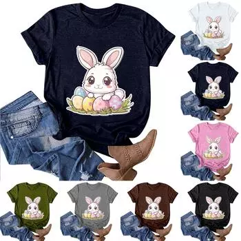 Женская модная повседневная футболка с круглым вырезом и принтом, пуловер с короткими рукавами, топ XL