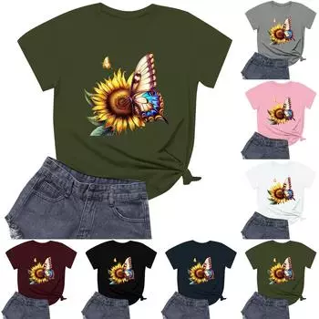 Женская модная повседневная футболка с круглым вырезом и короткими рукавами M белый