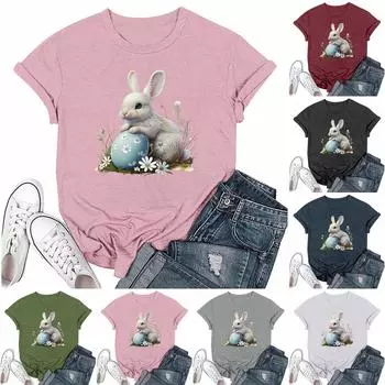 Женская модная повседневная футболка с круглым вырезом и короткими рукавами XXL белый