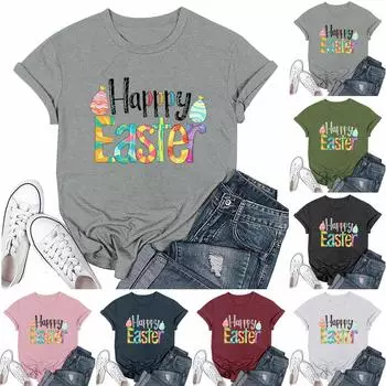 Женская модная повседневная футболка с круглым вырезом и короткими рукавами XXL