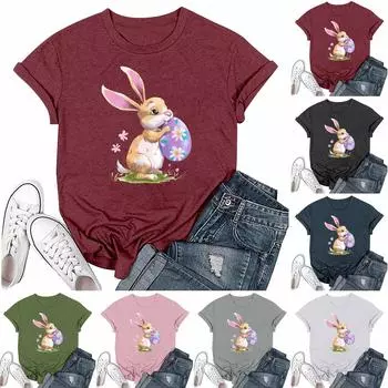 Женская модная повседневная футболка с круглым вырезом и короткими рукавами S