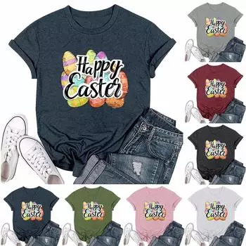 Женская модная повседневная футболка с круглым вырезом и короткими рукавами XL