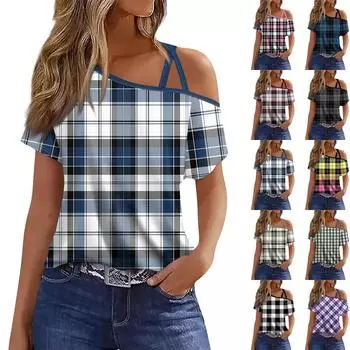 Женская модная повседневная футболка с принтом, сексуальная футболка с короткими рукавами и открытыми плечами, топ XXXL чёрный