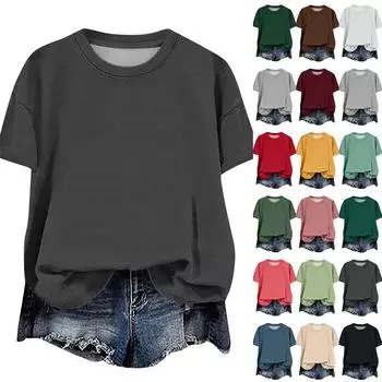 Женская модная повседневная футболка с заниженной линией плеч, коротким рукавом и круглым вырезом M винный