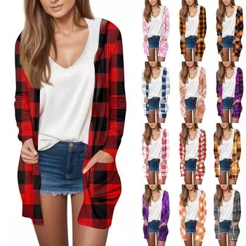 Женская модная повседневная кардиган-куртка с длинным рукавом и капюшоном средней длины L чёрный