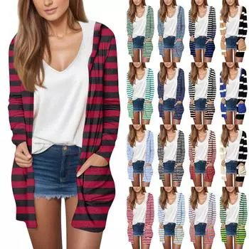 Женская модная повседневная кардиган-куртка с длинным рукавом и капюшоном средней длины L бежевый