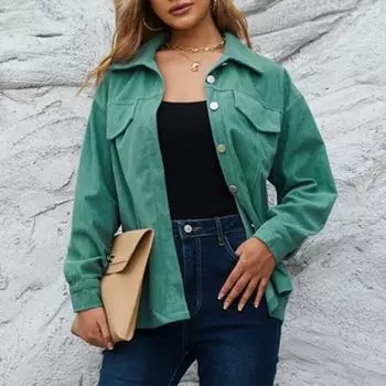 Женская модная повседневная клетчатая куртка-топ на пуговицах с длинным рукавом M