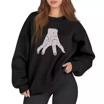 Женская модная повседневная кофта с длинным рукавом и принтом, с круглым вырезом L