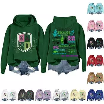 Женская модная повседневная кофта с длинными рукавами и принтом ведьмы с капюшоном L бежевый