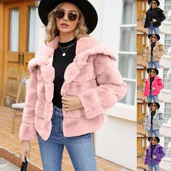 Женская модная повседневная короткая куртка из искусственного топа L чёрный