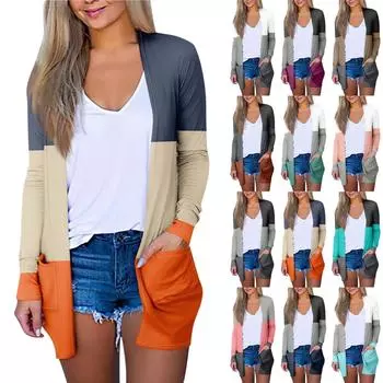 Женская модная повседневная куртка-кардиган с принтом средней длины, пальто XXXL