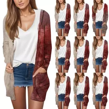 Женская модная повседневная куртка-кардиган средней длины с длинными рукавами и капюшоном на Хэллоуин XXL хаки