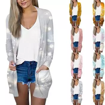 Женская модная повседневная куртка-кардиган средней длины с длинным рукавом и цветочным принтом в стиле ретро M фиолетовый